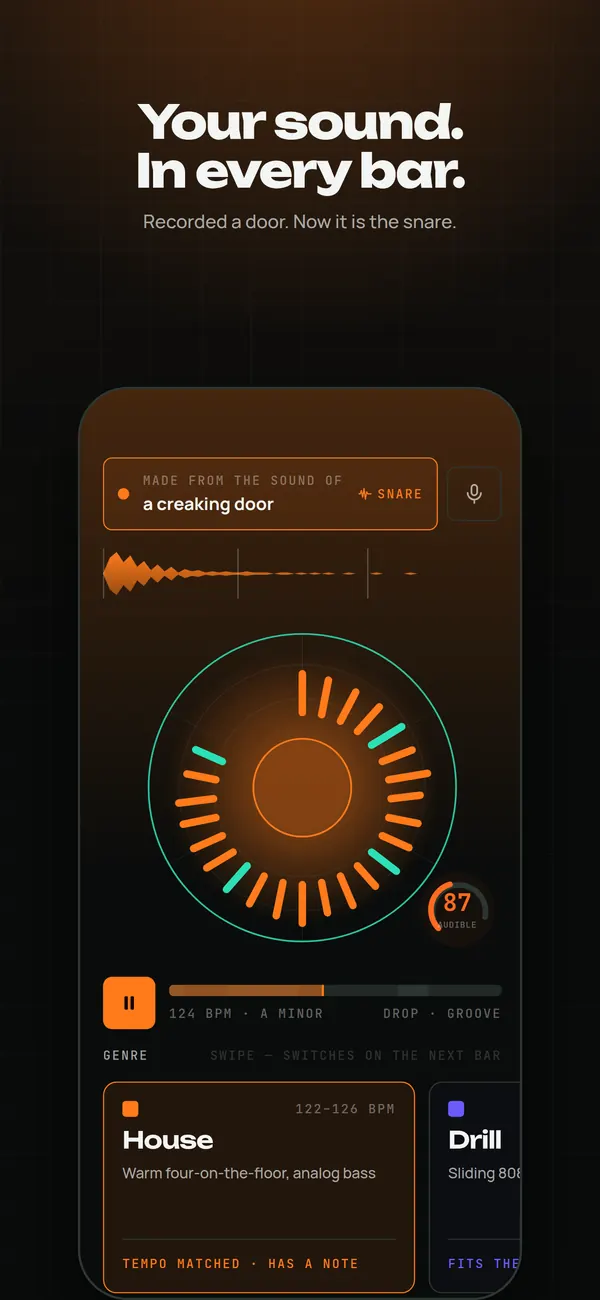 Studio: a door became the snare