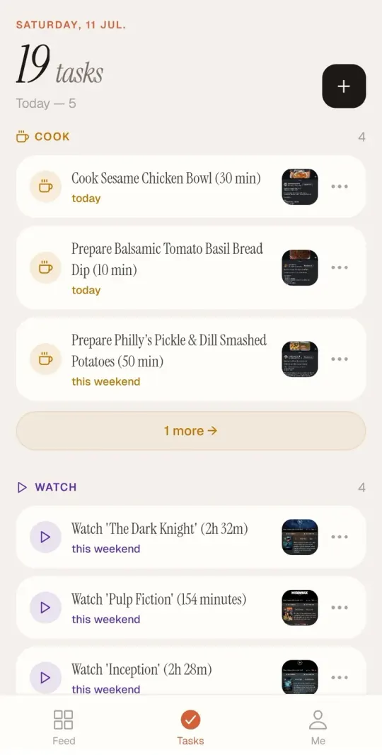 Tasks from screenshots